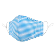 Load image into Gallery viewer, Fabric Face Mask Washable with Carbon Filter PM2.5  - Checks Blue
