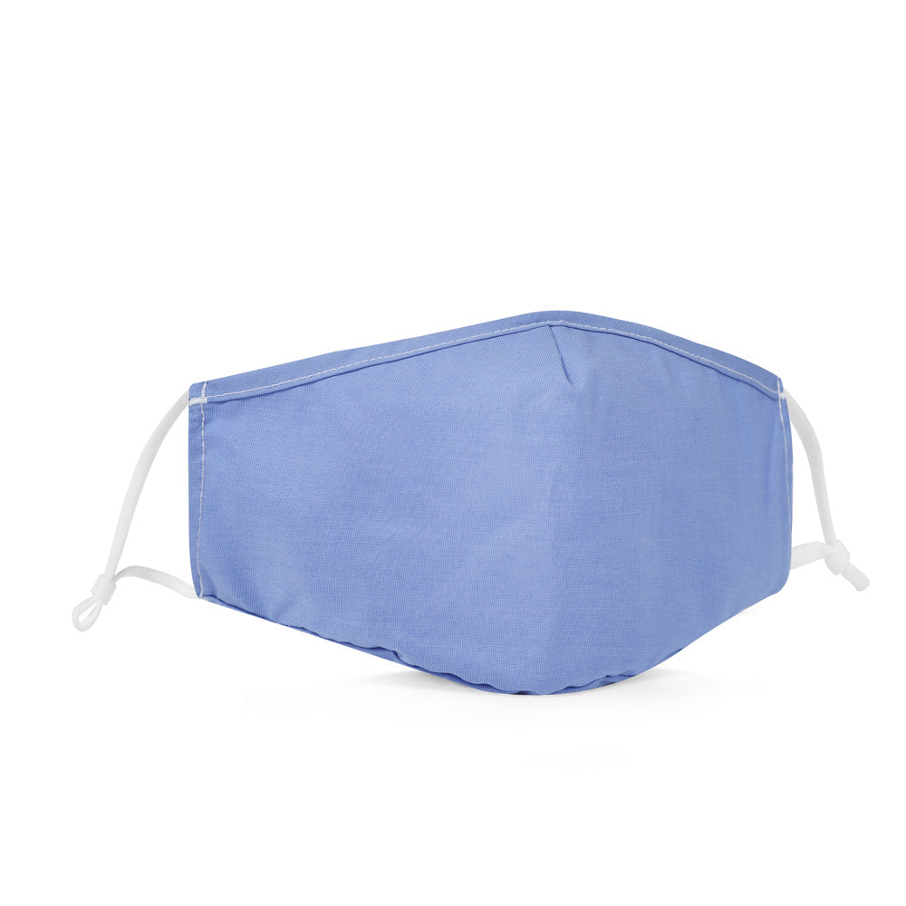 Fabric Face Mask Washable with Carbon Filter PM2.5 - Reusable Cloth Face Masks - Chambray Blue