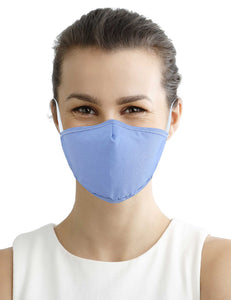 Fabric Face Mask Washable with Carbon Filter PM2.5 - Reusable Cloth Face Masks - Chambray Blue