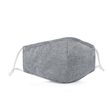 Load image into Gallery viewer, Fabric Face Mask Washable with Carbon Filter PM2.5 - Reusable Cloth Face Masks - Chambray Grey
