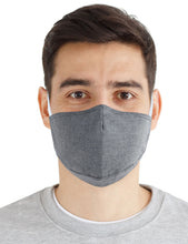 Load image into Gallery viewer, Fabric Face Mask Washable with Carbon Filter PM2.5 - Reusable Cloth Face Masks - Chambray Grey
