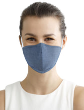 Load image into Gallery viewer, Fabric Face Mask Washable with Carbon Filter PM2.5 - Reusable Cloth Face Masks - Chambray Navy
