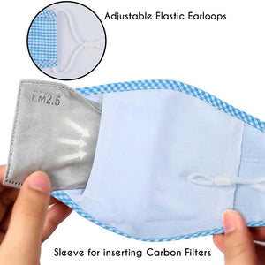 Fabric Face Mask Washable with Carbon Filter PM2.5 - Reusable Cloth Face Masks - Dew Drops