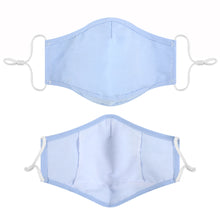 Load image into Gallery viewer, Fabric Face Mask Washable with Carbon Filter PM2.5  - Checks Light Blue
