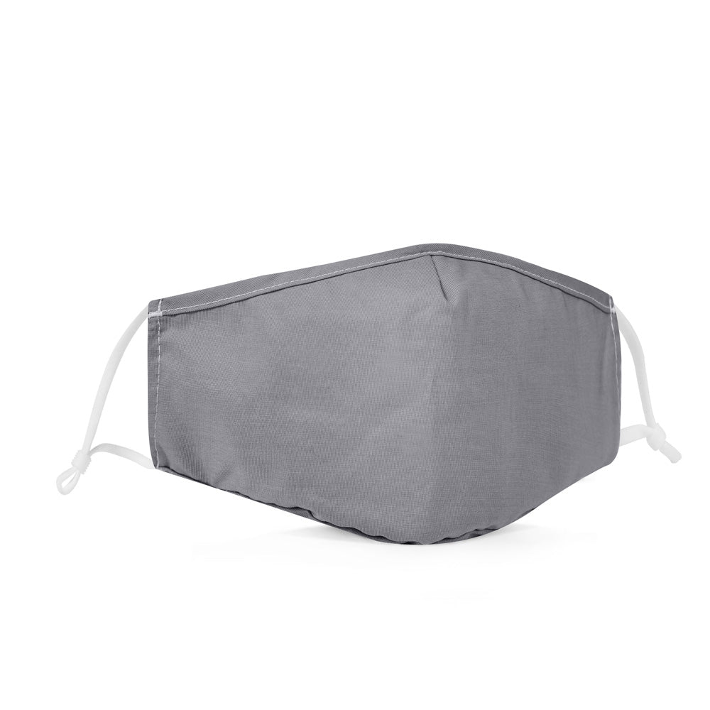 Fabric Face Mask Washable with Carbon Filter PM2.5 - Reusable Cloth Face Masks - Solid Grey