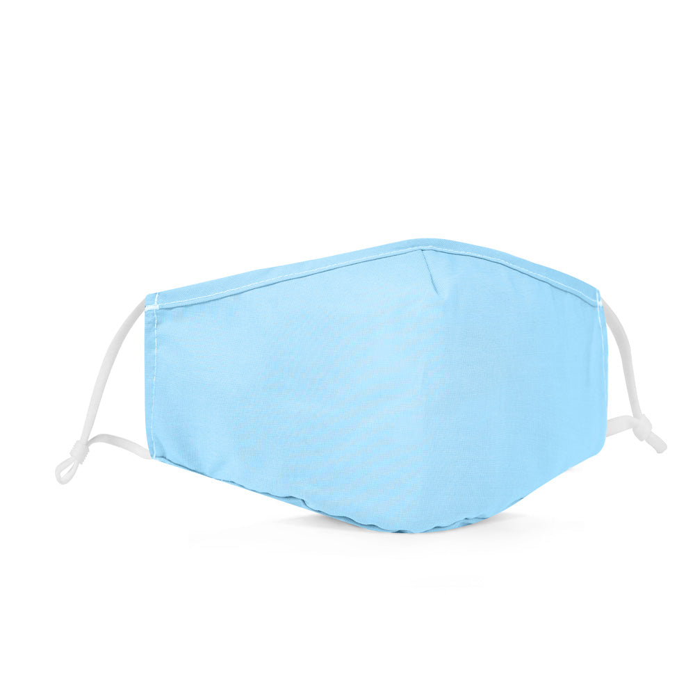 Fabric Face Mask Washable with Carbon Filter PM2.5 - Reusable Cloth Face Masks - Light Blue