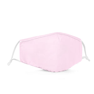 Fabric Face Mask Washable with Carbon Filter PM2.5 - Reusable Cloth Face Masks - Solid Pink